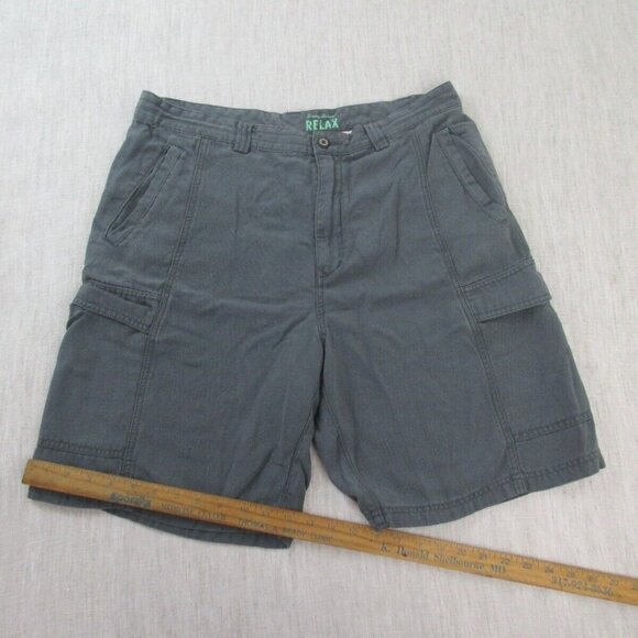 Tommy Bahama Cargo Shorts Mens Gray Canvas Tencel Blend Key Grip Relaxed Fit - Picture 5 of 8